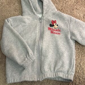 Disney Minnie Mouse Kids Gray Zip-Up Hoodie